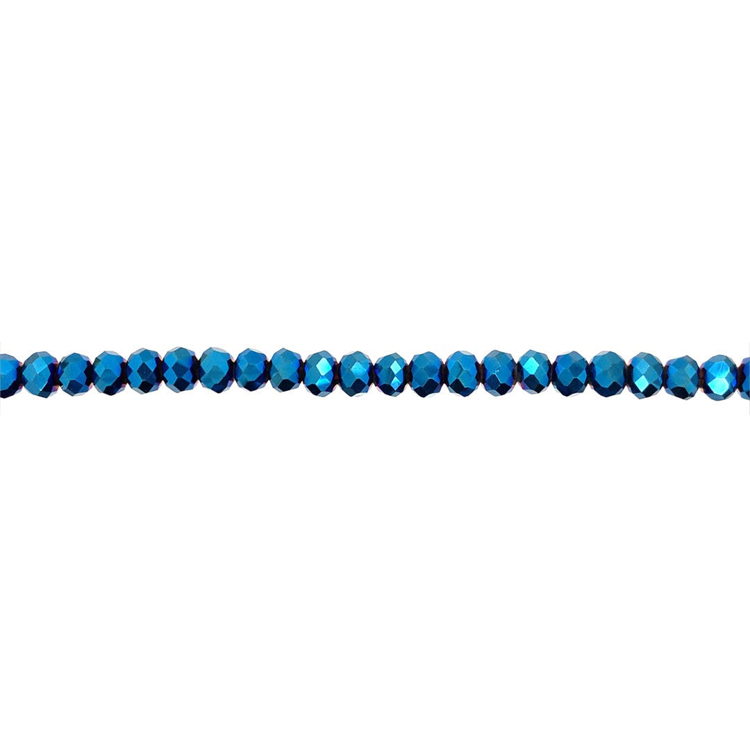 4x6mm Iridescent Capri Blue Crystal - Rondelle