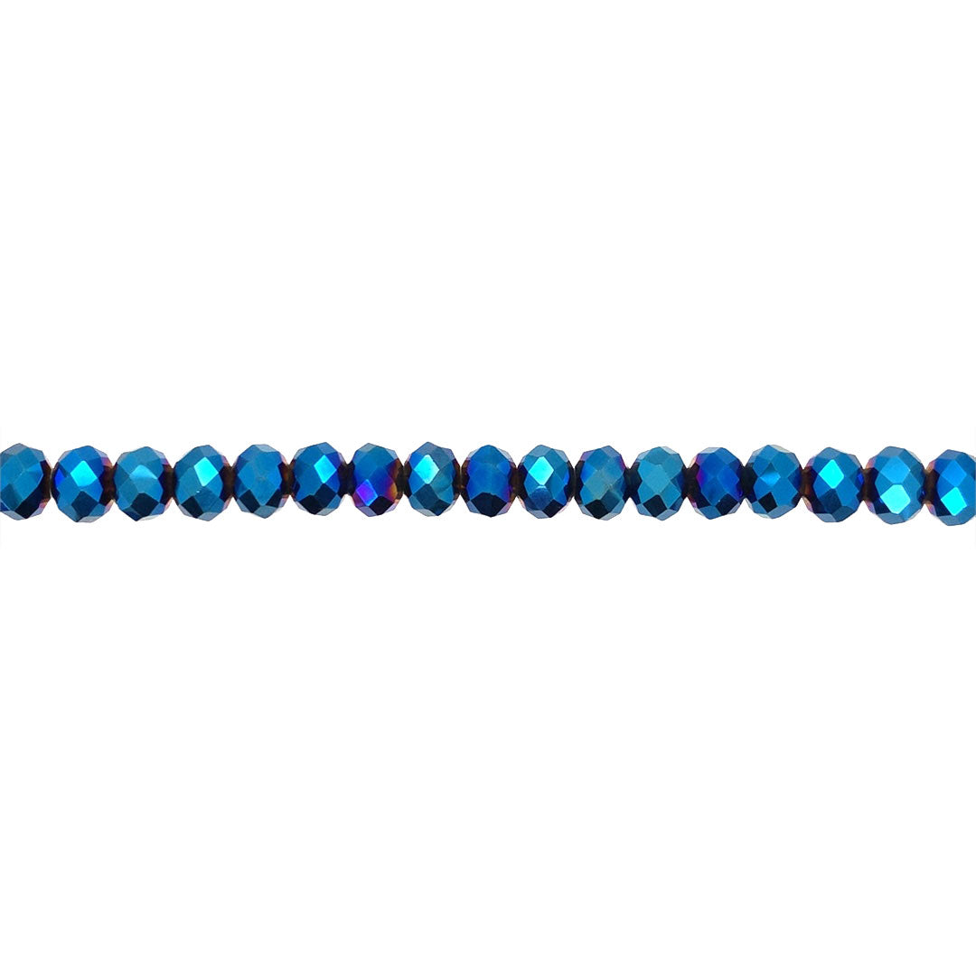 6x8mm Iridescent Capri Blue Crystal - Rondelle