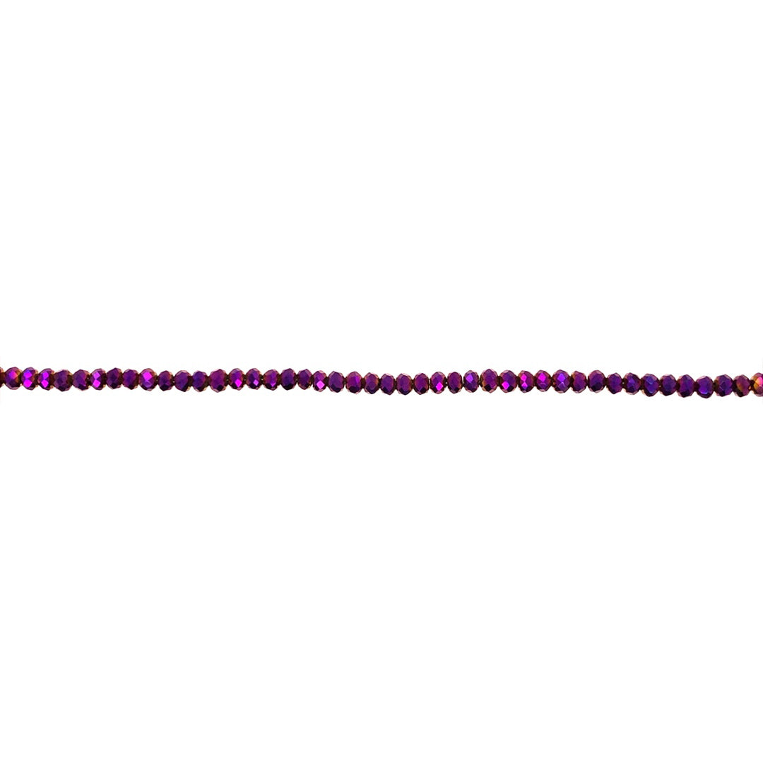 1.5x2mm Purple Crystal - Rondelle