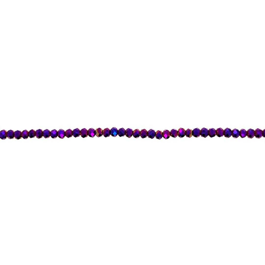2x3mm Purple Crystal - Rondelle