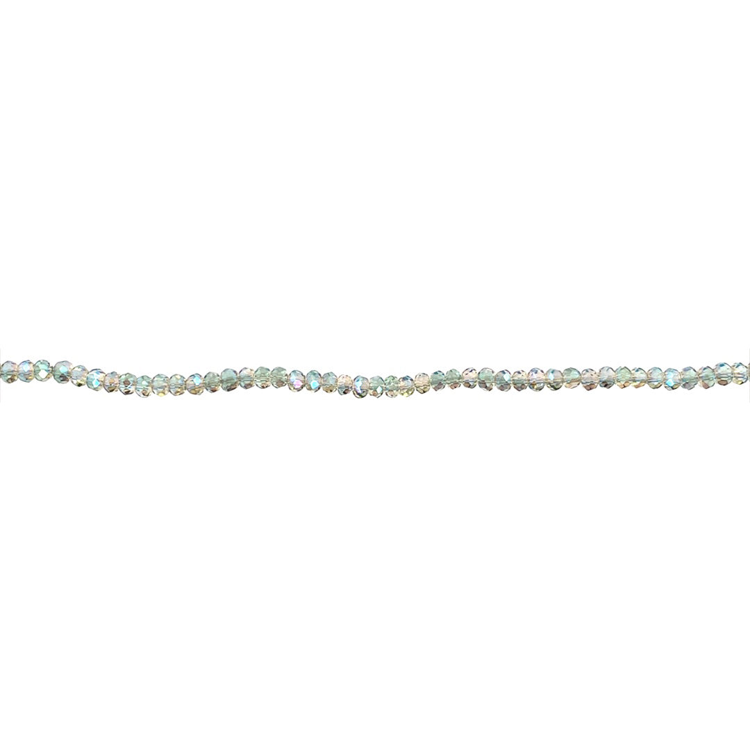 3x4mm Iridescent Teal Crystal - Rondelle