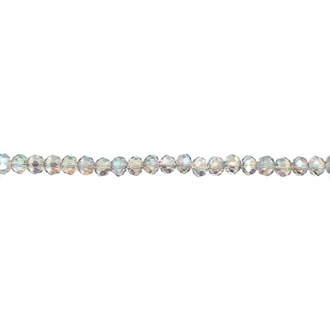 4x6mm Iridescent Teal Crystal - Rondelle