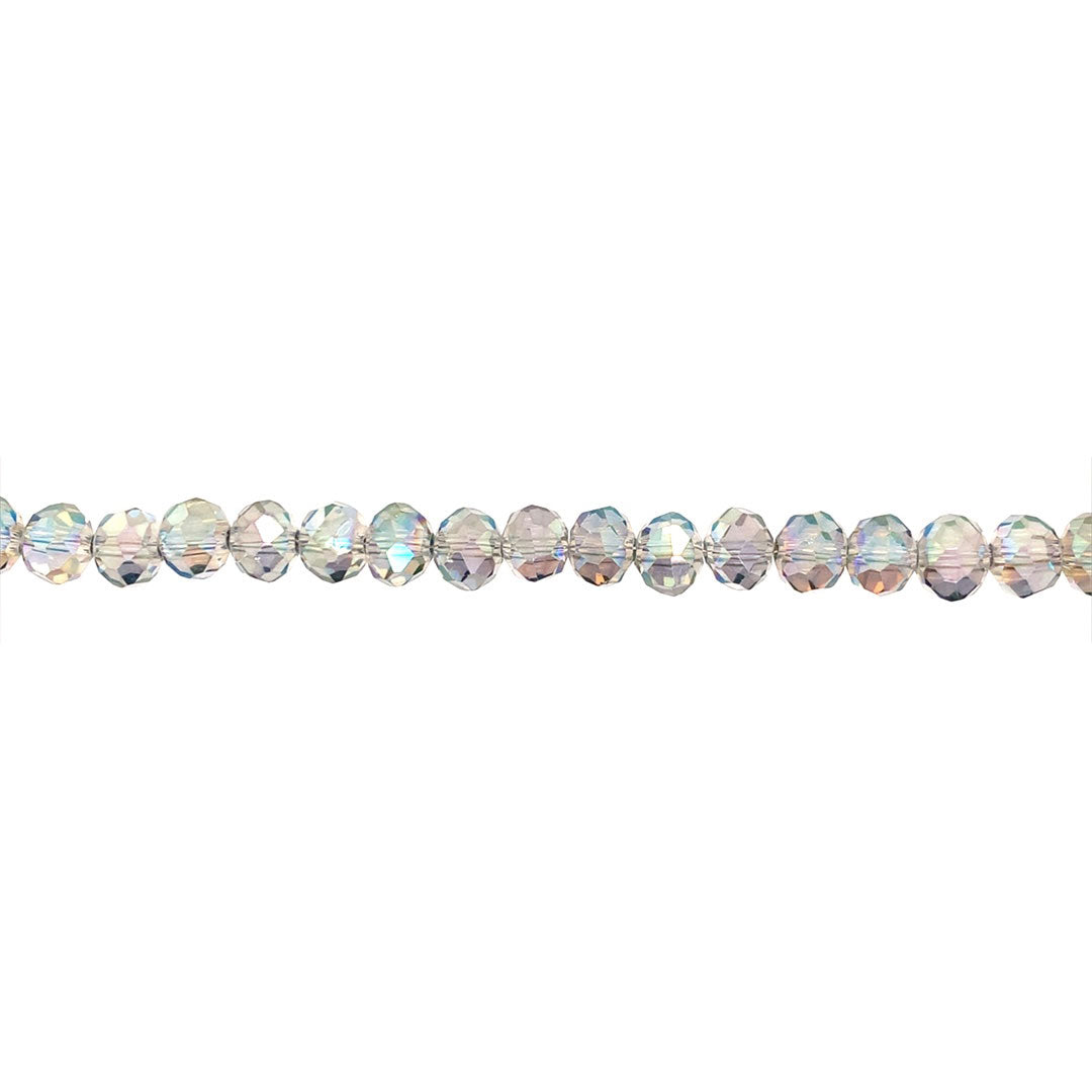 6x8mm Iridescent Teal Crystal - Rondelle