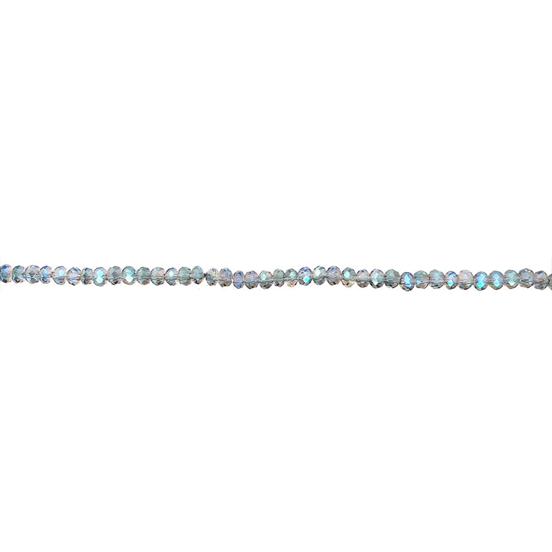 1.5x2mm Iridescent Blue Crystal - Rondelle