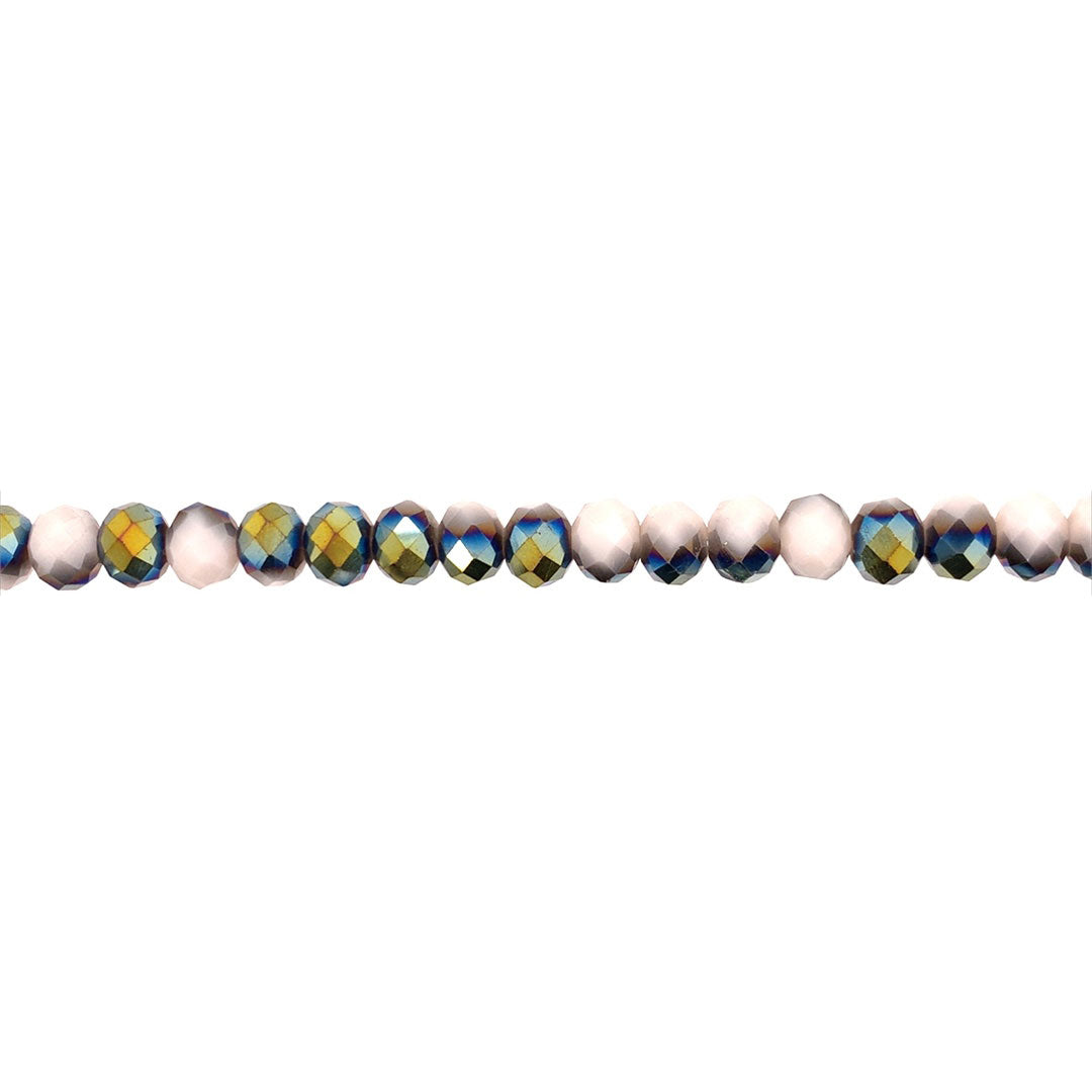 6x8mm Iridescent Green Crystal - Rondelle