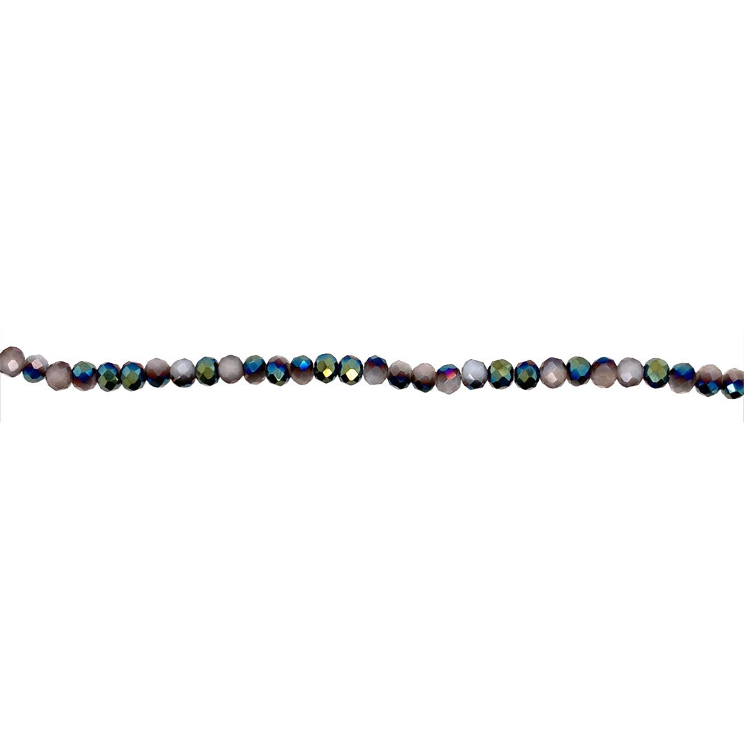 3x4mm Iridescent Green Crystal - Rondelle
