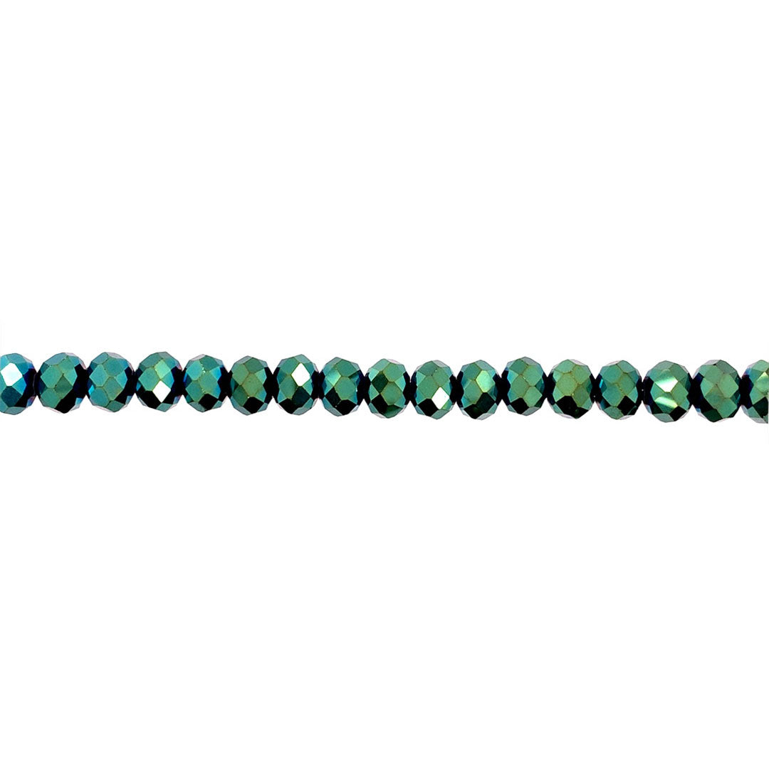 6x8mm Iridescent Green Crystal - Rondelle