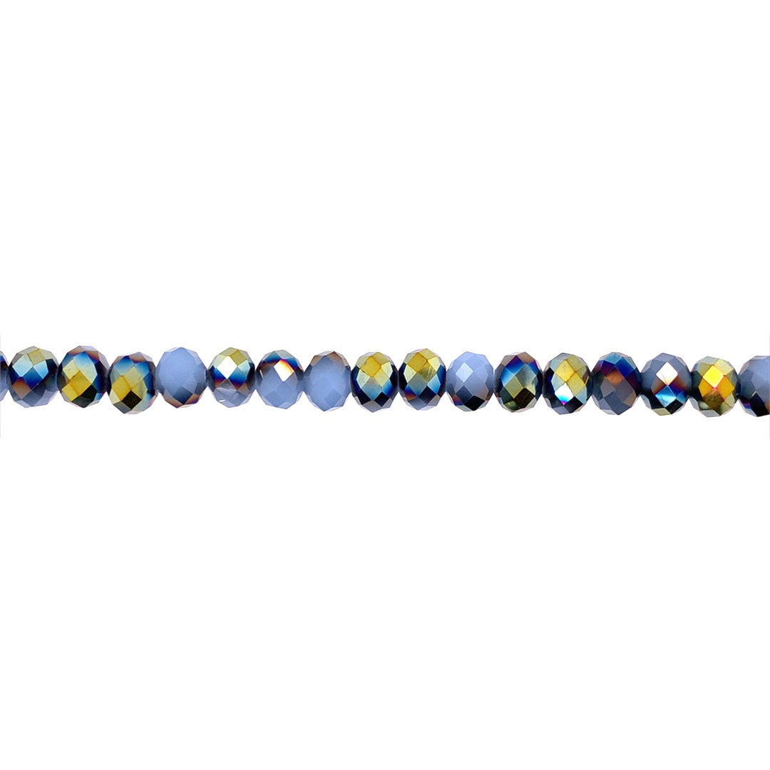 6x8mm Jungle Blue Crystal - Rondelle