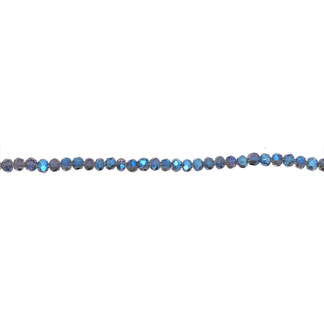 3x4mm Majestic Blue Crystal - Rondelle