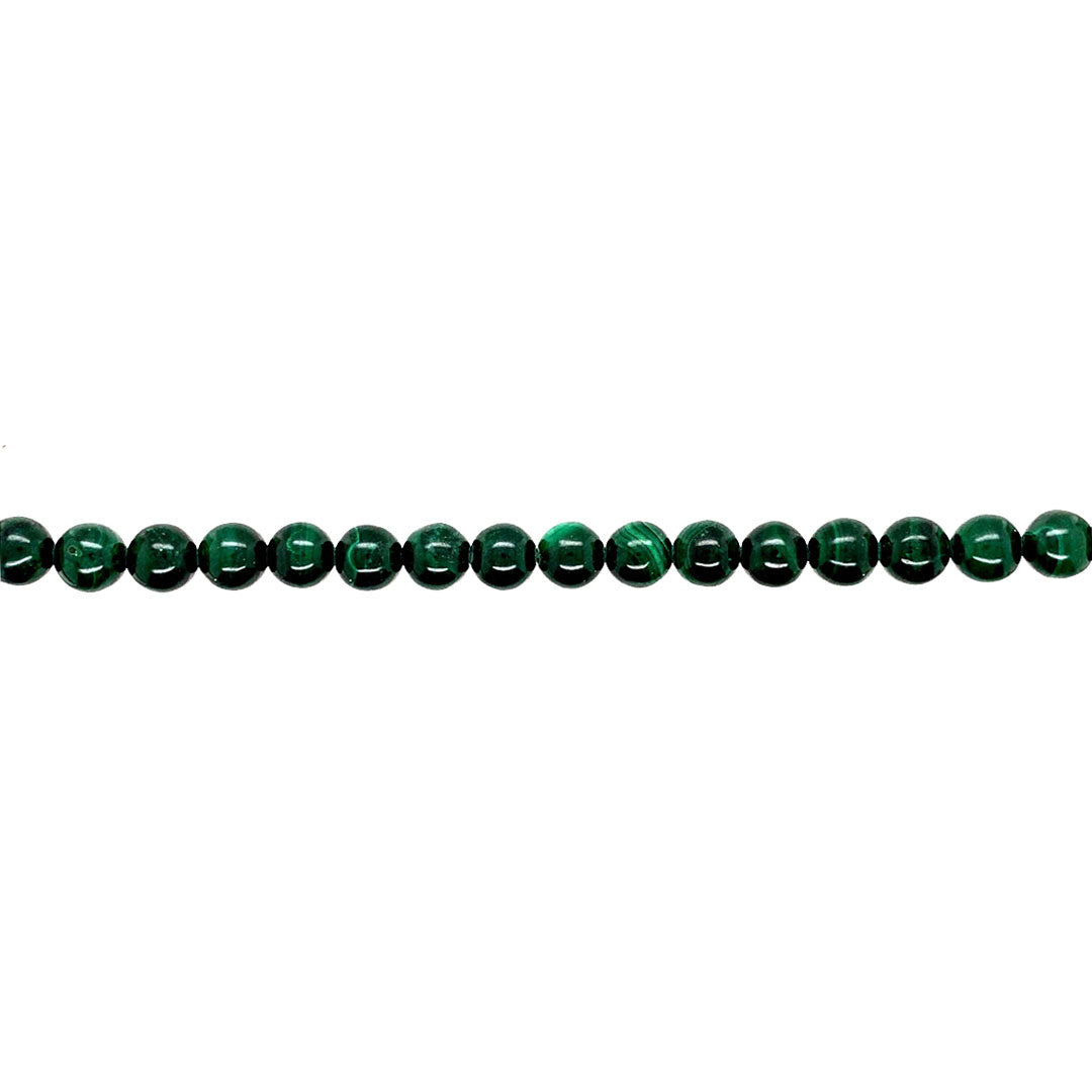 6mm Natural Malachite - Round