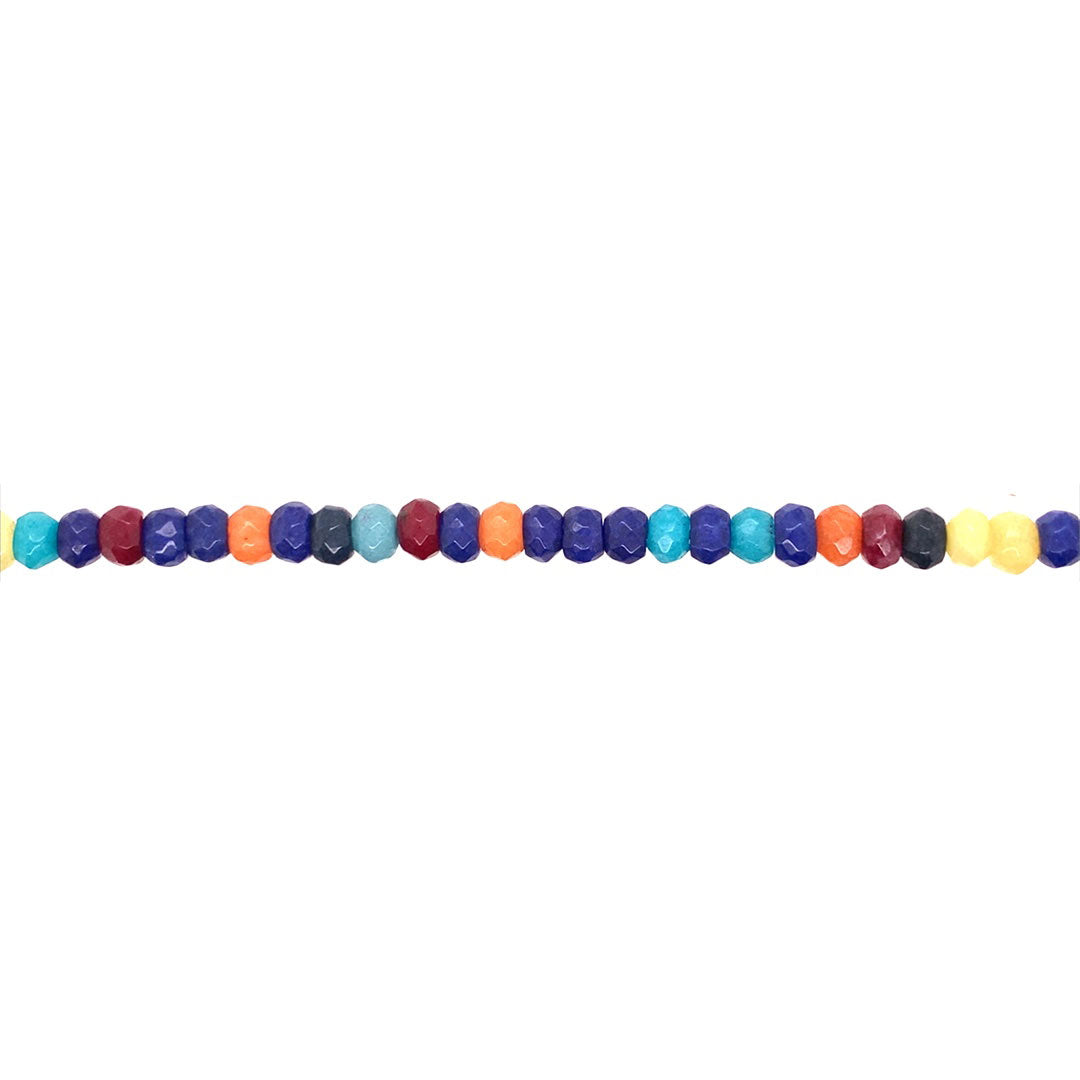 4x6mm Multicolor Faceted Jade - Rondelle