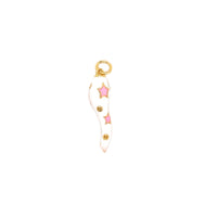 White Enamel Star Horn - Gold Plated