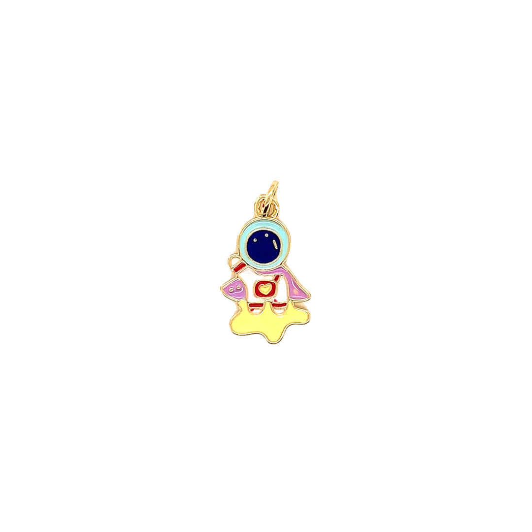 Enamel Astronaut Charm - Gold Plated