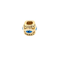 10mm White Enamel CZ Evil Eye Spacer - Gold Plated