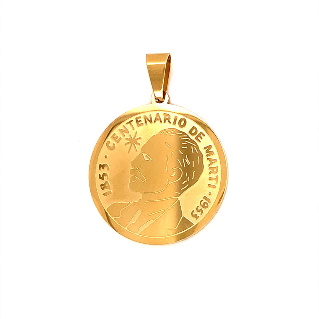 José Martí Pendant - Stainless Steel - Gold Plated