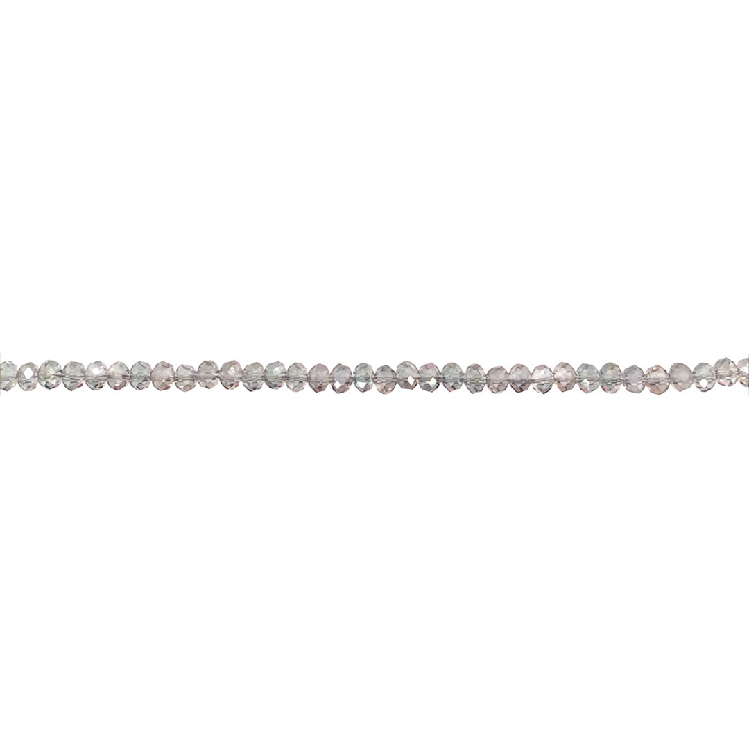 1.5x2mm Iridescent Light Green Crystal - Rondelle
