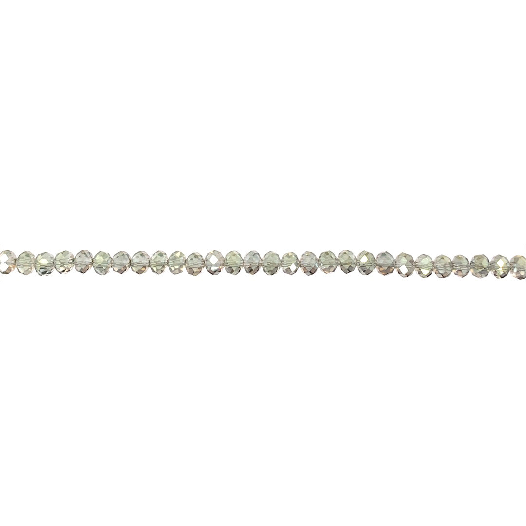 2x3mm Iridescent Light Green Crystal - Rondelle