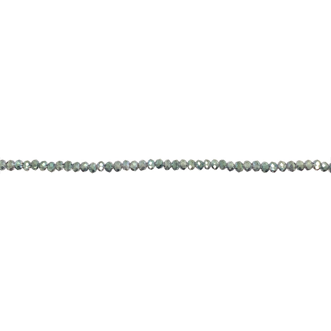 3x4mm Iridescent Light Green Crystal - Rondelle