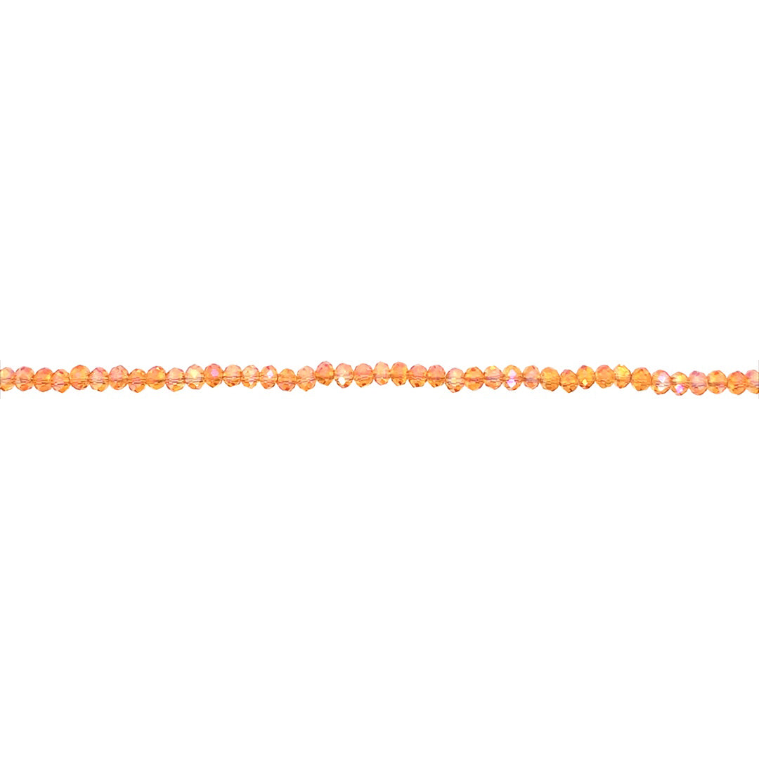 1.5x2mm Iridescent Summer Pink Crystal - Rondelle