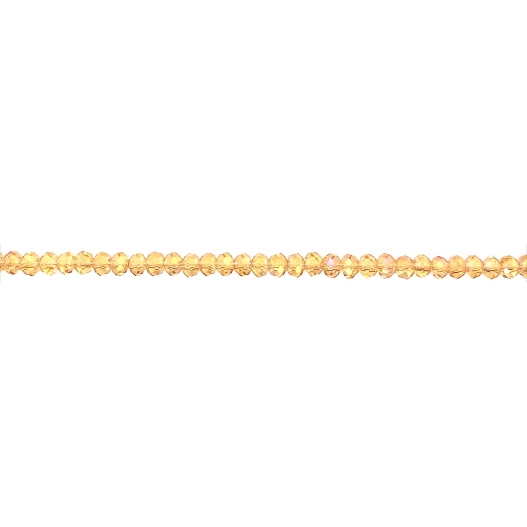 3x4mm Iridescent Summer Pink Crystal - Rondelle