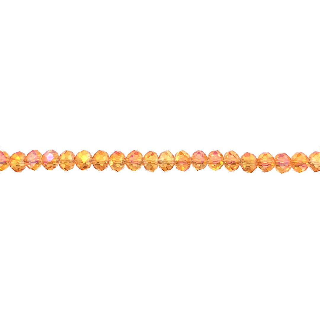4x6mm Iridescent Summer Pink Crystal - Rondelle