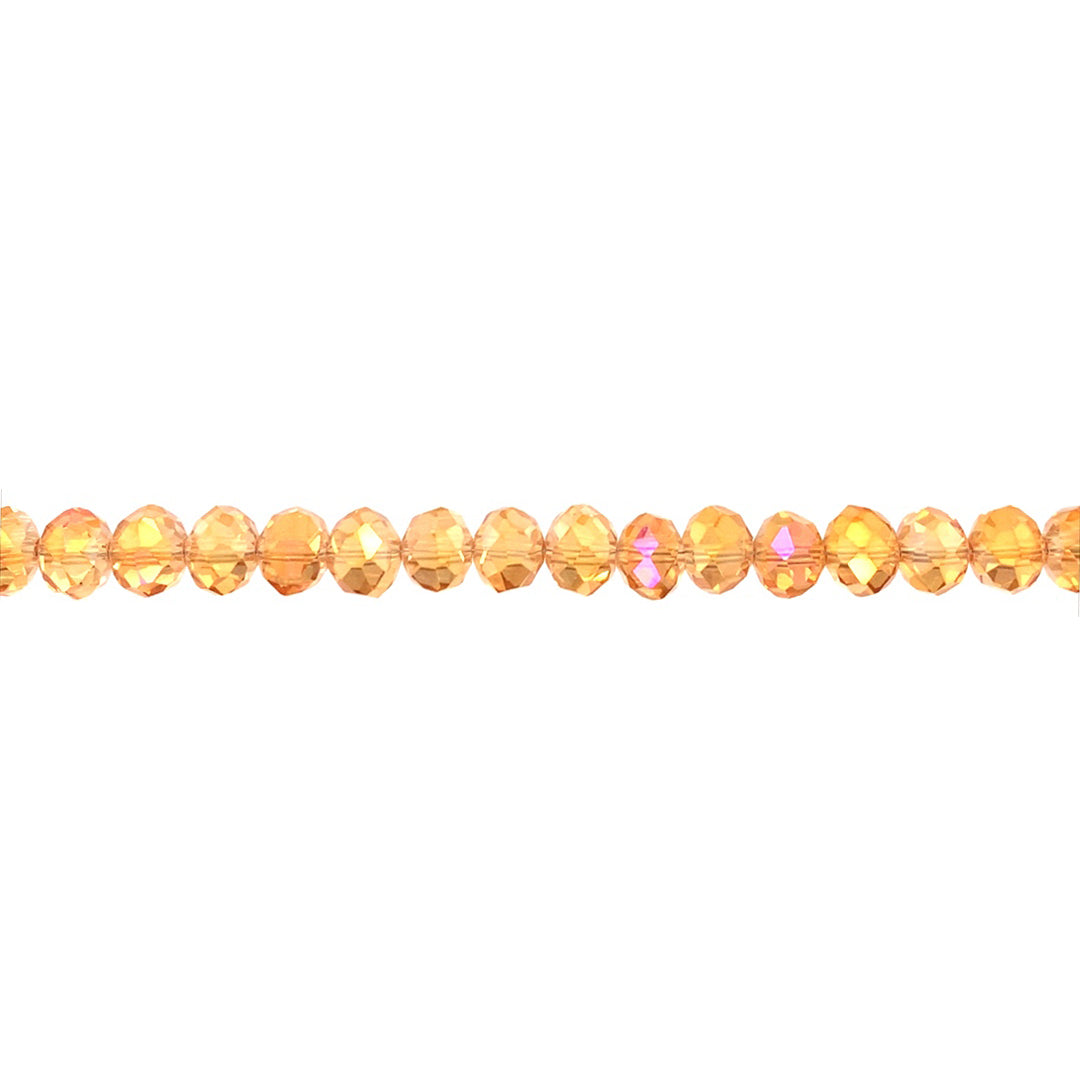 6x8mm Iridescent Summer Pink Crystal - Rondelle