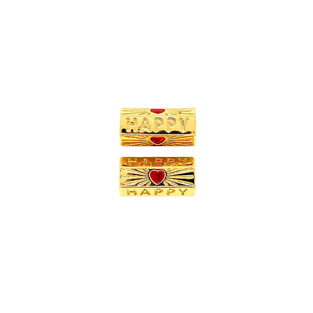 Happy Bar Charm - Gold Plated