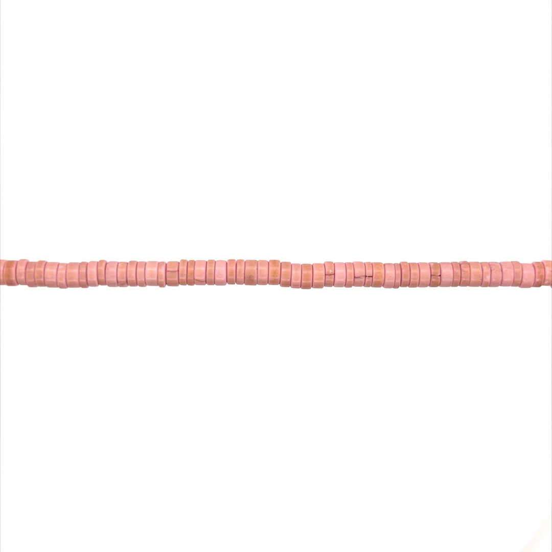 2x4mm Pink Heishi - Rondelle