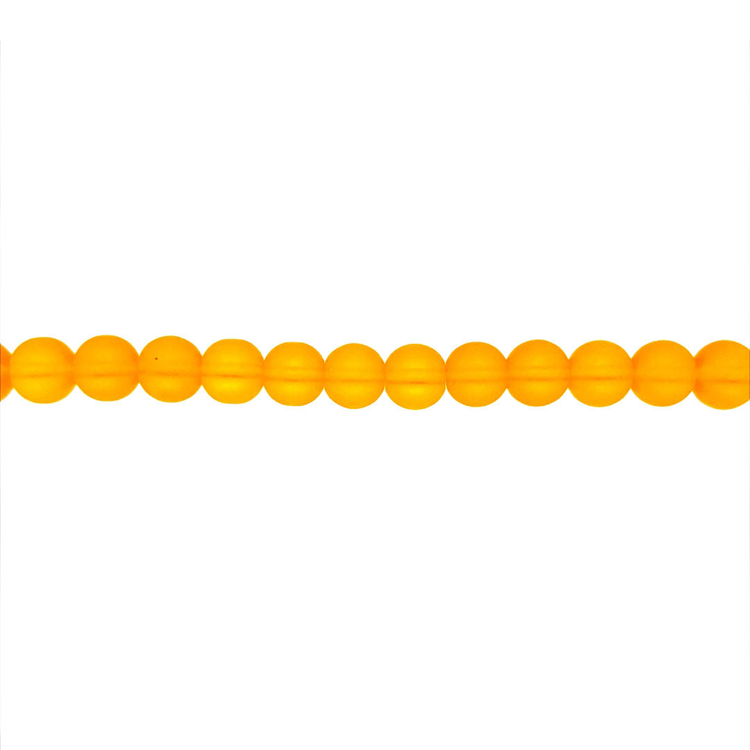 8mm Orange Glass - Round