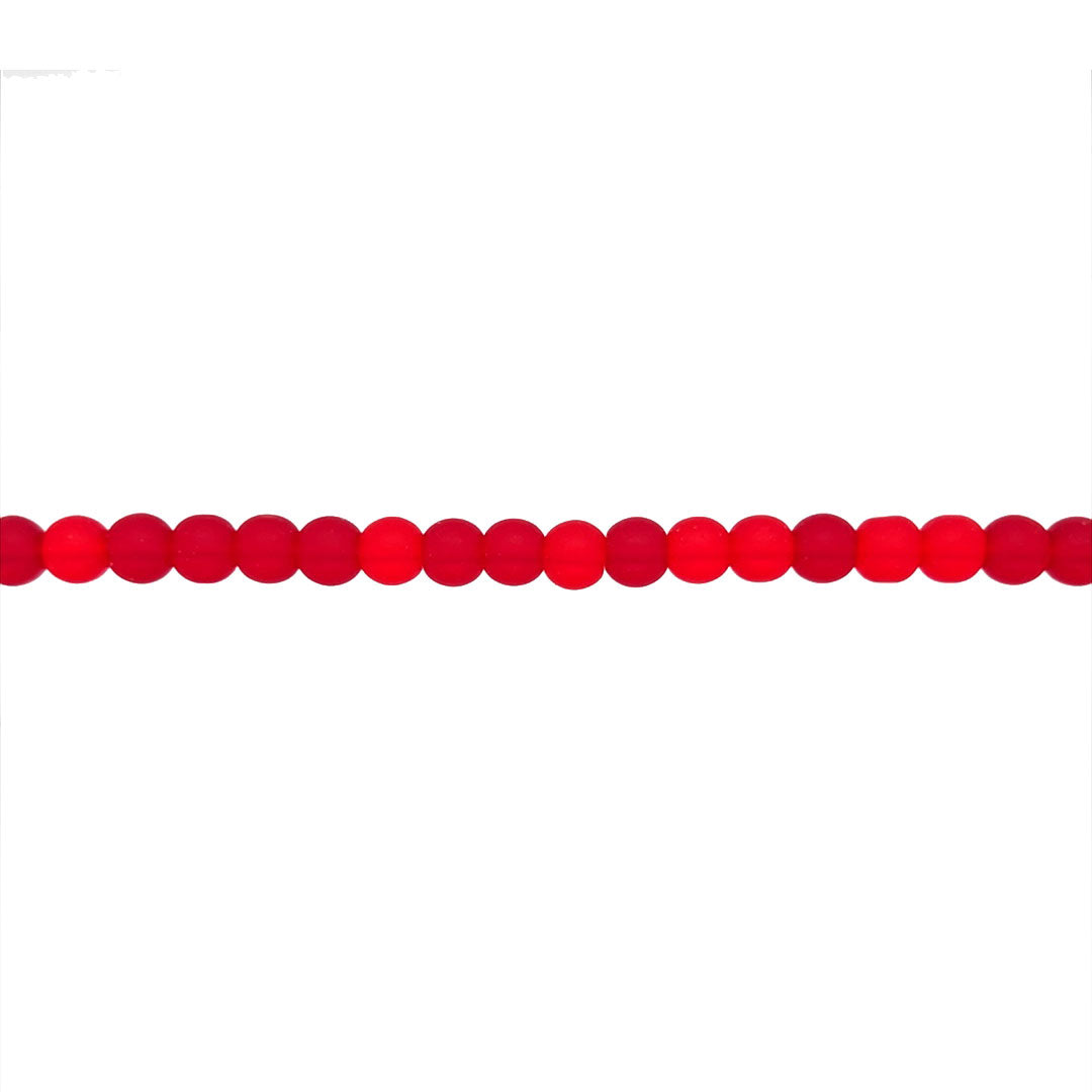 6mm Red Glass - Round