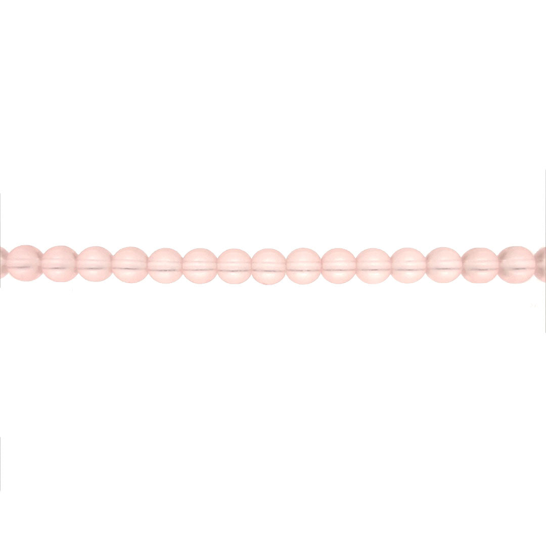 6mm Pink Glass - Round