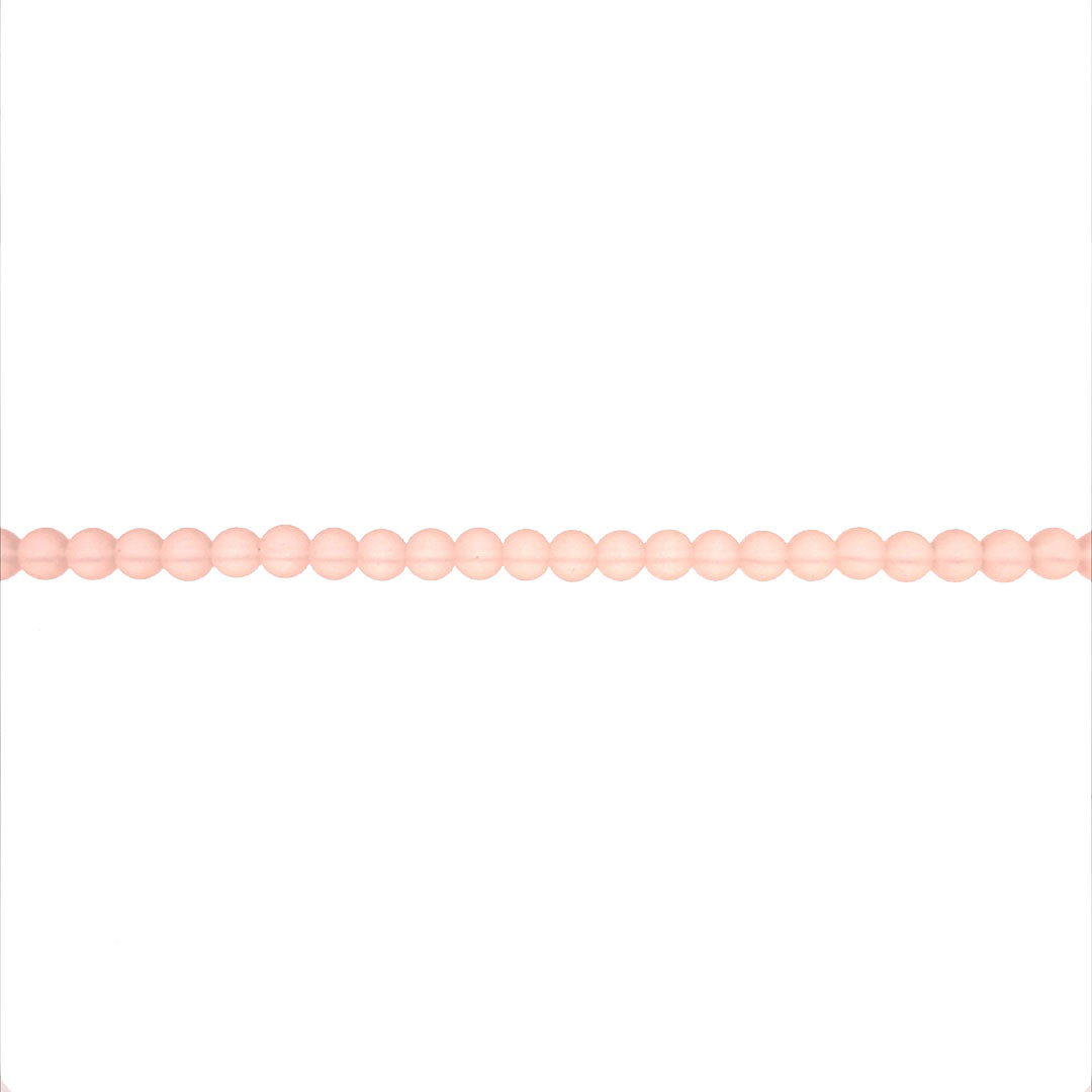 4mm Pink Glass - Round