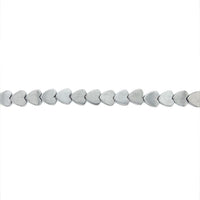 10mm Silver Plated Heart Hematite Beads
