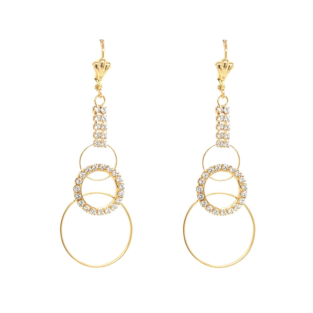 CZ Dangling Drop Earrings - Gold Filled