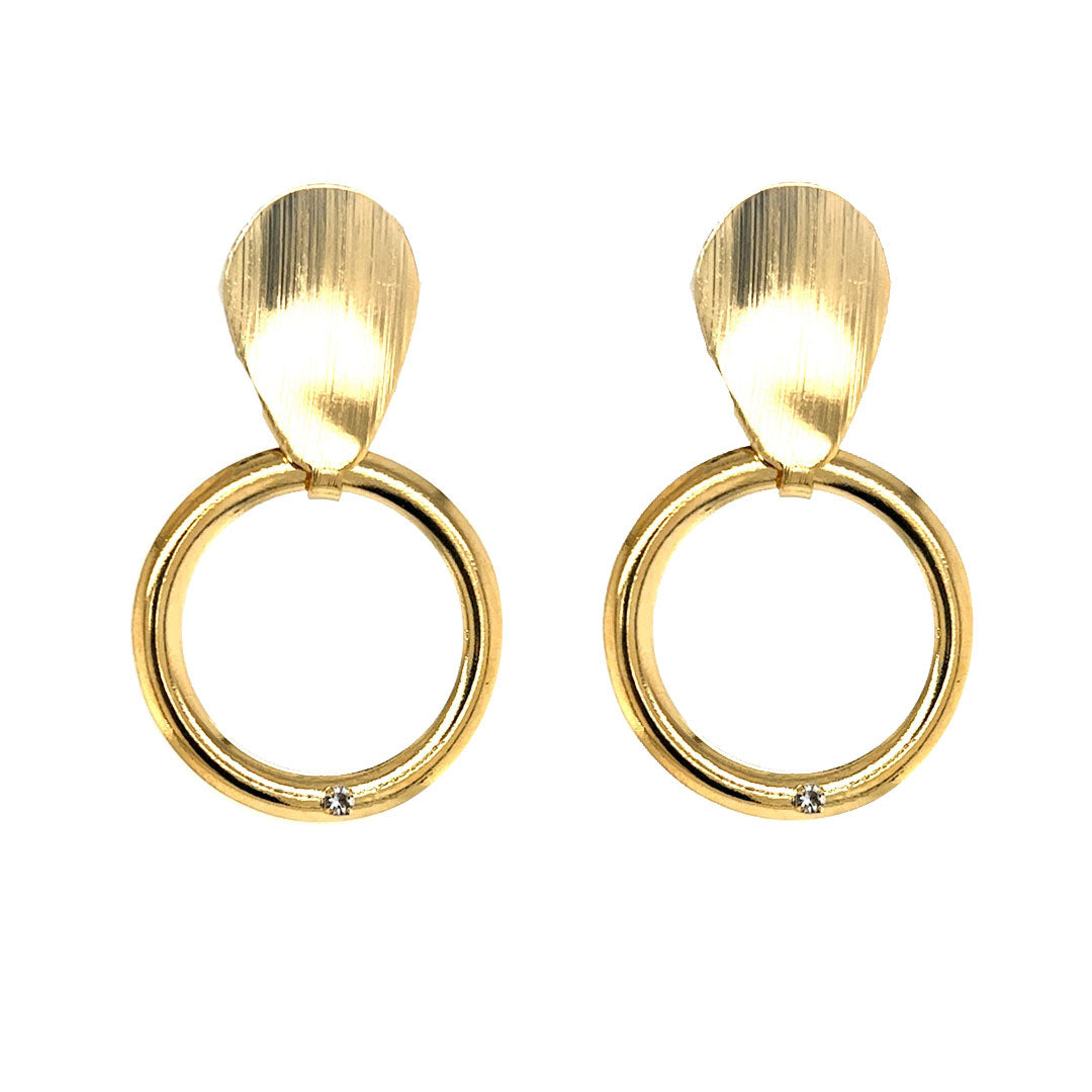 Circle Drop Earrings - Gold Filled