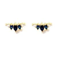 Sapphire CZ Stud - Gold Plated
