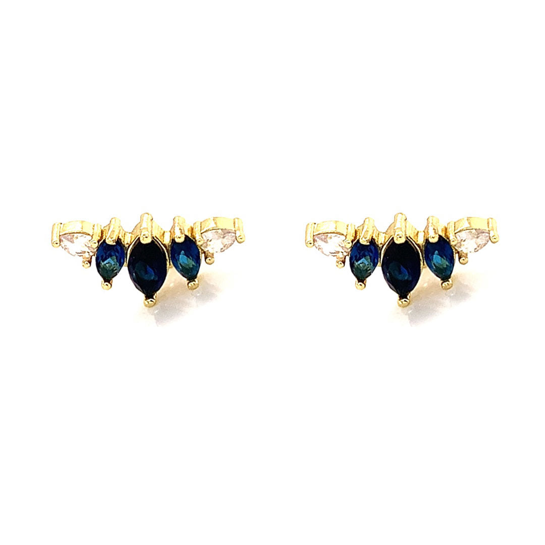 Sapphire CZ Stud - Gold Plated