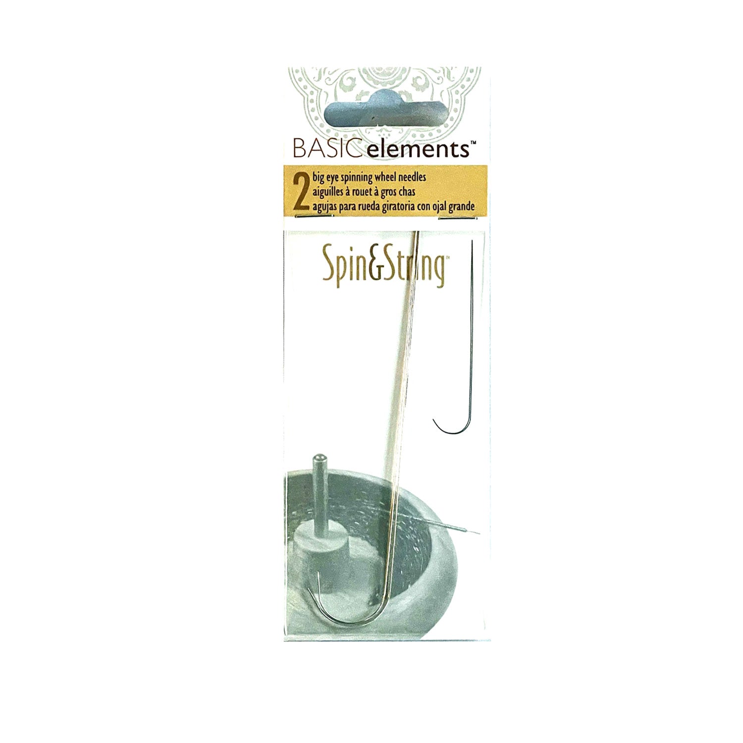Big Eye Spinning Wheel Needle - 2 Per Card