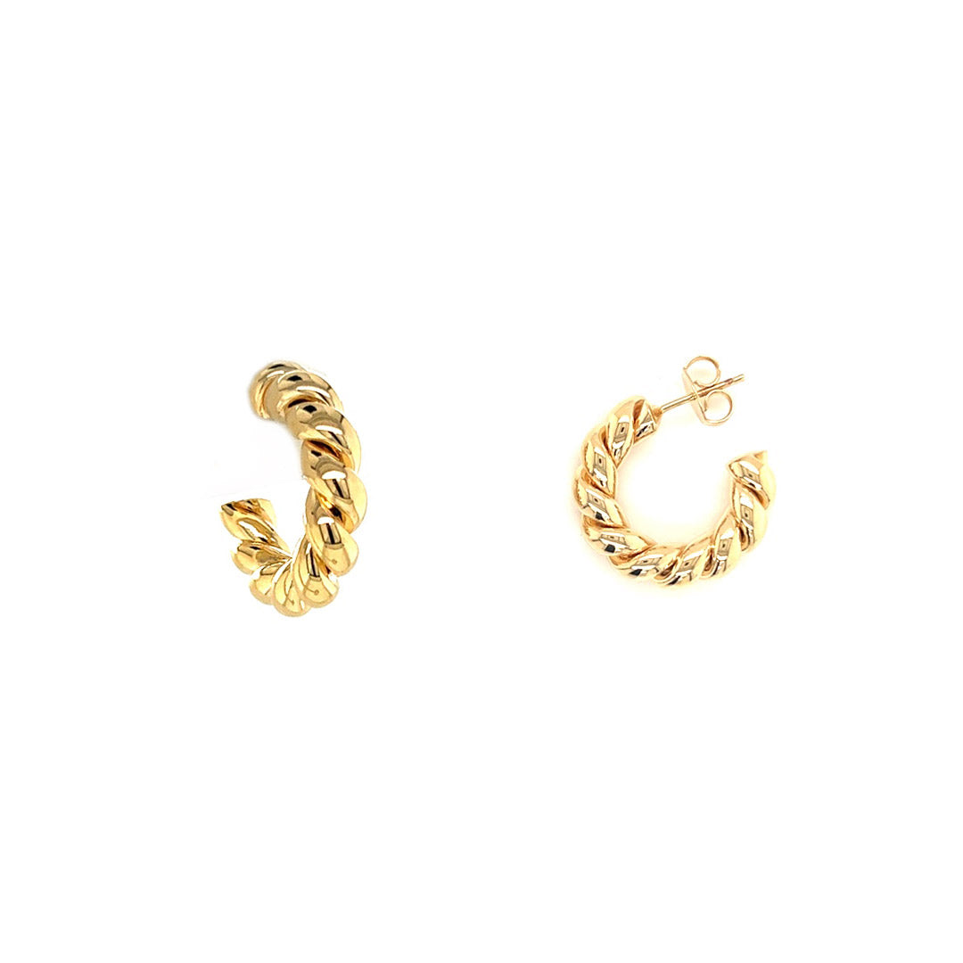 5mm x 22mm Rope Hoops - Gold Filled