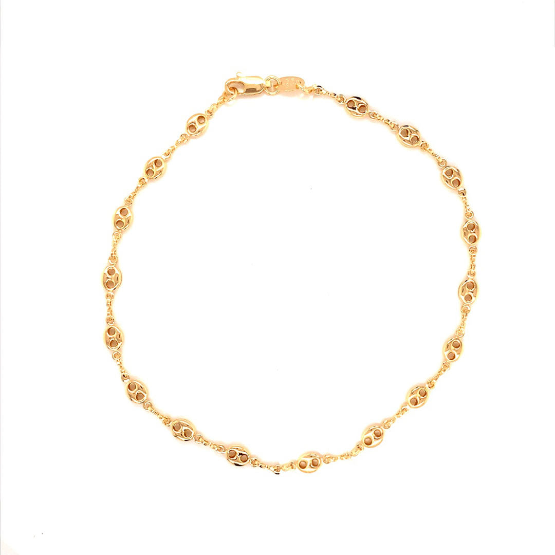 4.5 Puff Link Anklet - Gold Filled
