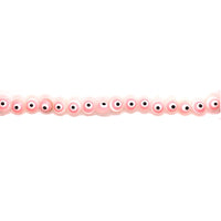Hand Painted Pink Evil Eye Shell Pearl - Flat