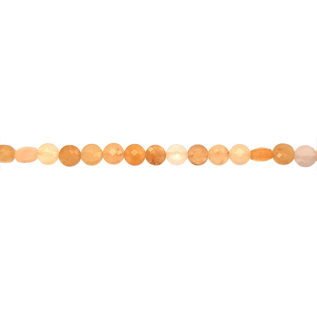 6mm Yellow Jade Coins - Faceted