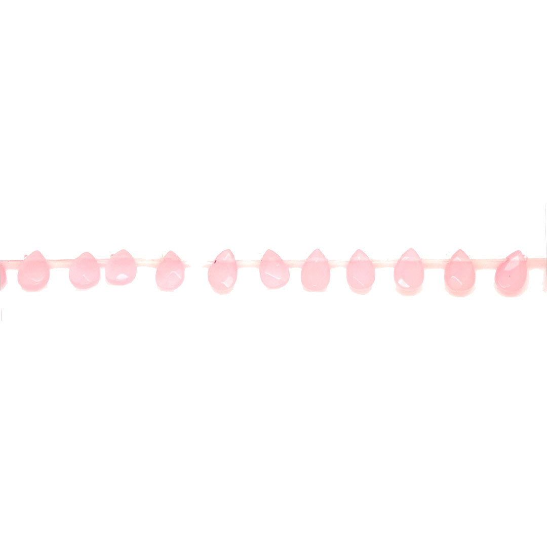 6mm x 9mm Pink Jade Drops - Faceted