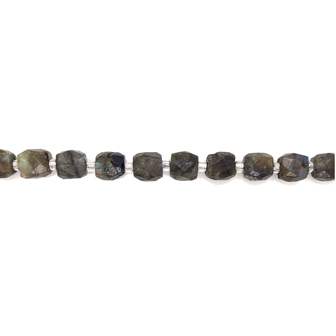 10mm Labradorite Gemstone Cubes - Faceted