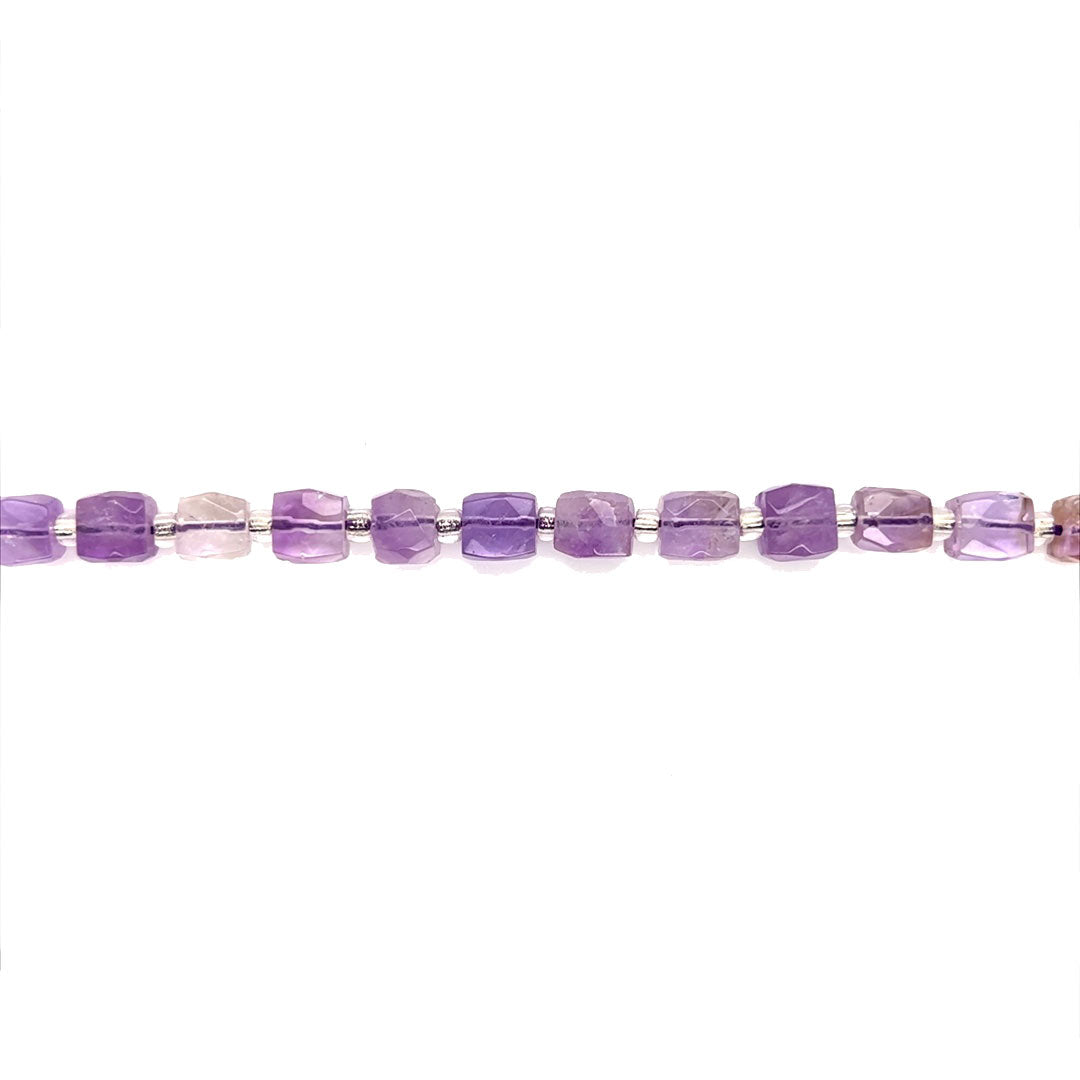 8mm Amethyst Gemstone Cubes - Faceted