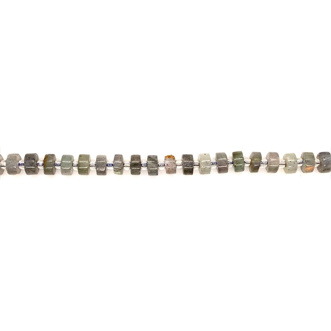 2.5mm x 6mm Labradorite Heishi - Rondelles