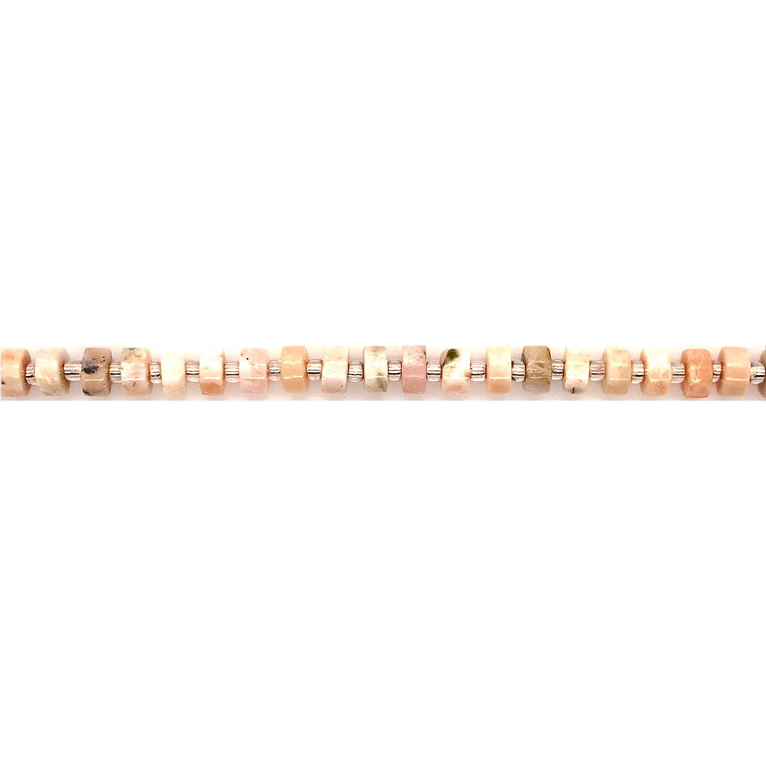 2.5mm x 6mm Pink Opal Heishi - Rondelles