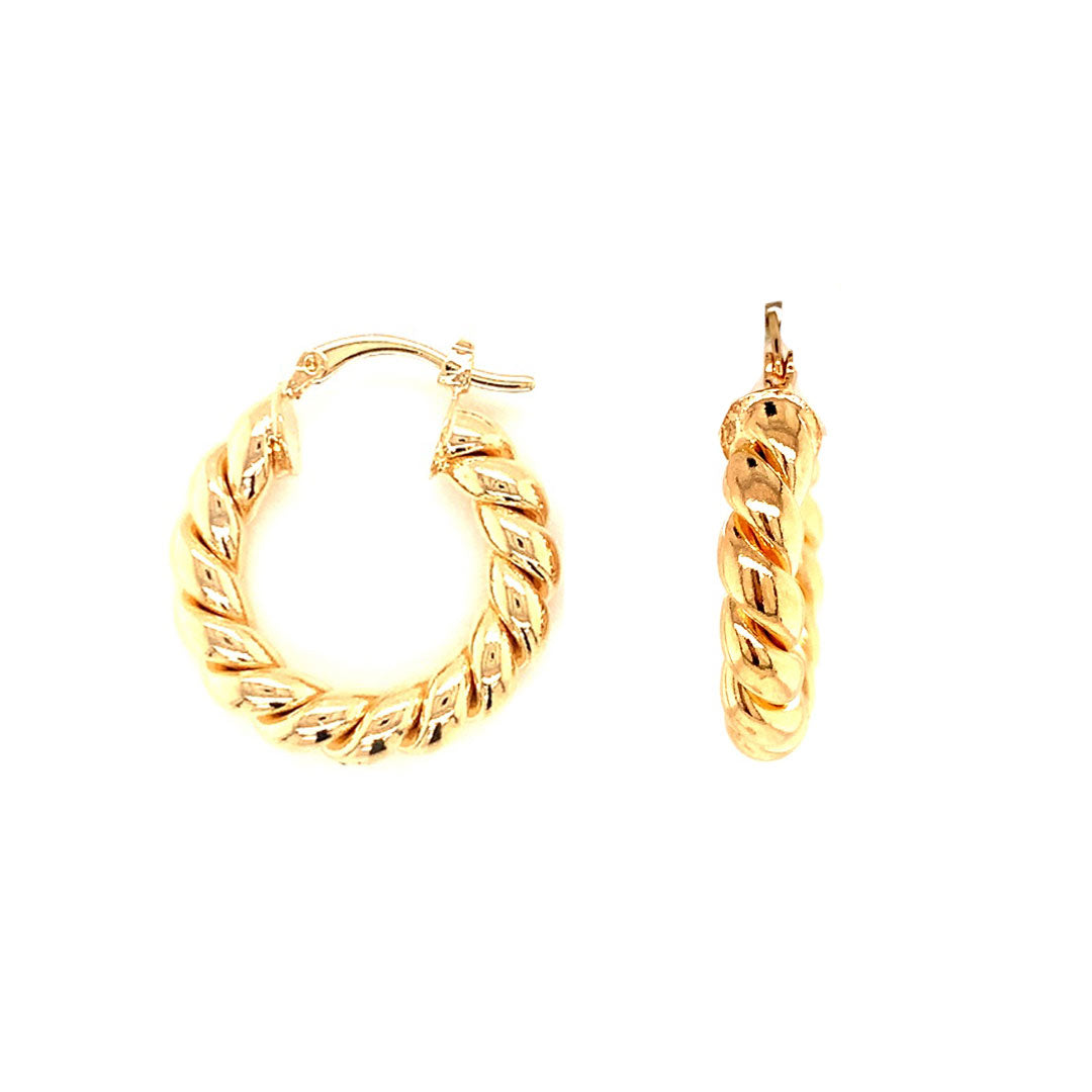 5mm x 30mm Rope Hoops - Gold Filled