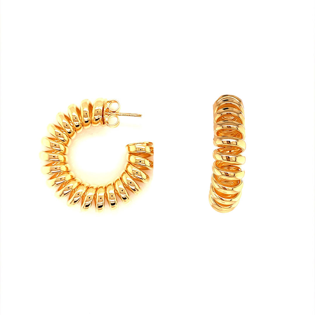 7.7mm x 30mm Rope Hoops - Gold Filled