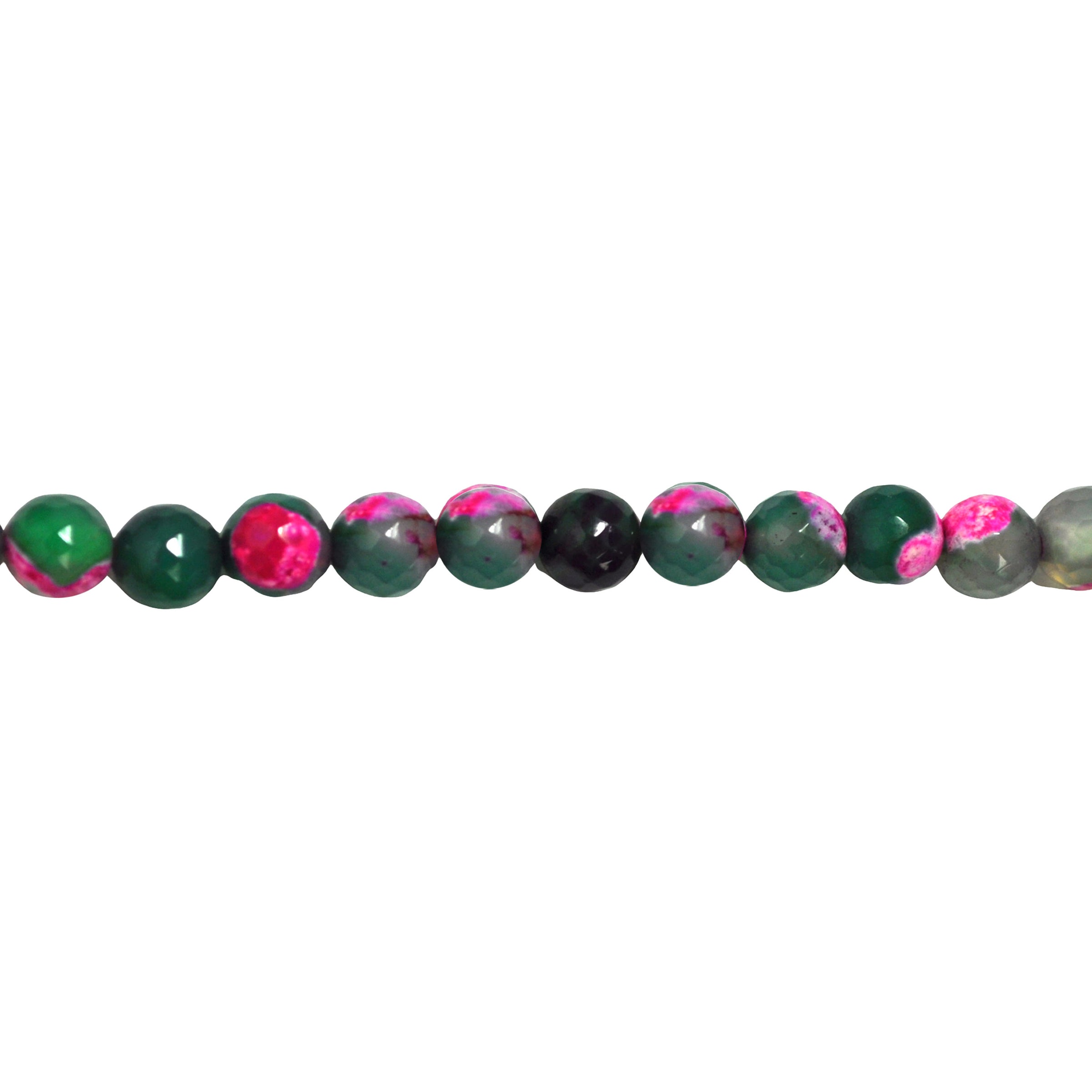 12mm Fuchsia & Green Fire Agate - Faceted